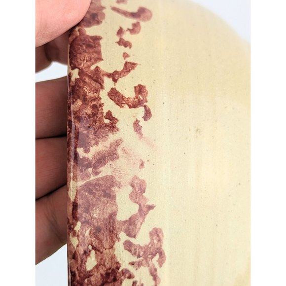 Handmade 6.5" Stoneware Bowl Red Apple Rustic Farmhouse Country Studio Pottery - Picture 10 of 10